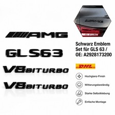 Für Mercedes Benz GLS63 AMG V8 Biturbo Fahrzeug Dekor Optik 3D Logo Sticker Für Mercedes Benz GLS63 AMG V8 Biturbo Fahrzeug Dekor Optik 3D Logo Sticker