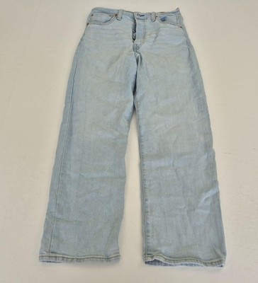 Levi's Jeans W30 L29 Blau Damen Denim Baumwollmischung Ribcage Straight Ankle
