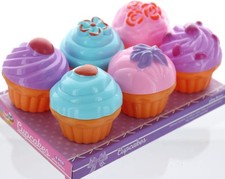 GIFTEXPRESS 6 PCS Pretend Play Food Dessert Set, Mini Toy Cupcakes for Kids,...