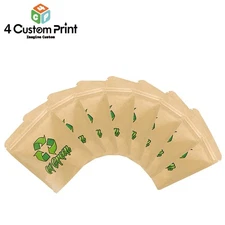 100pcs 3.5g Kraft Mylar Bags | Smell Proof Resealable Pouches for Food Storage