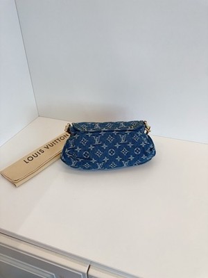 Louis Vuitton Denim Monogram Pleaty Shoulder Bag Vintage Blue
