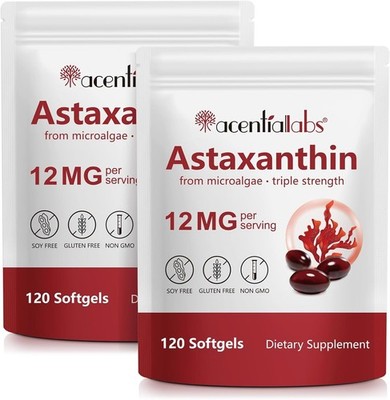 ZUZOKKAHA Astaxanthin Supplements 12mg - 120 Softgels | Premium Natural Antio...