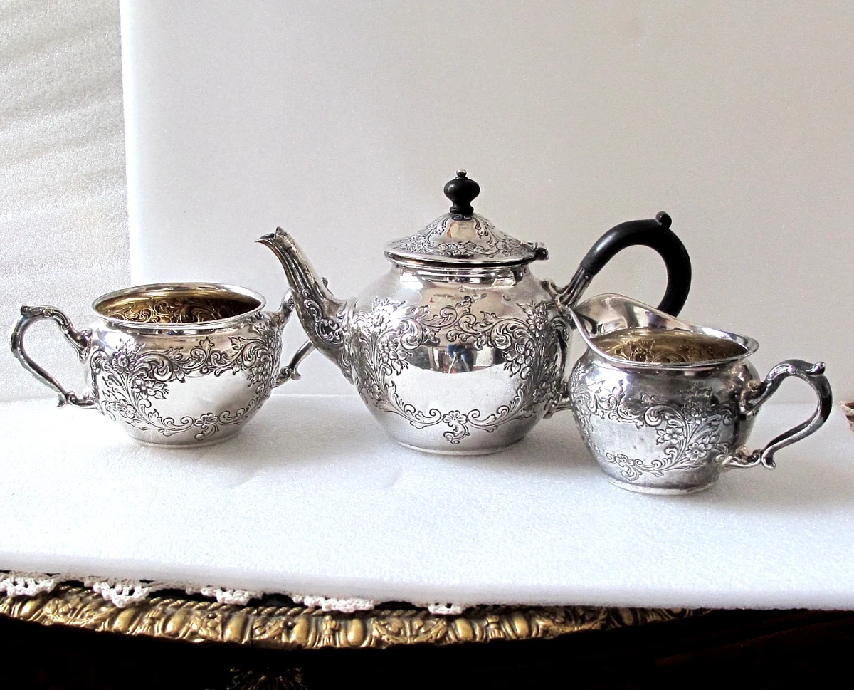 年美国纯银茶壶，咖啡壶套装| eBay