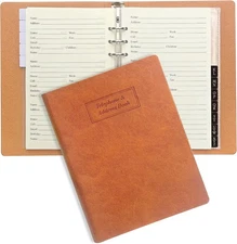 Happyaokeland Refillable Address Book with Alphabetical Tabs, Hardcover Phone Bo