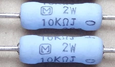 2 pcs ERG-2SJ103, 10k ohm 2W Metal Oxide Power Resistors. by Panasonic