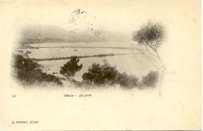 ALGERIEN TENES 20 le port ed geiser schrift gestempelt