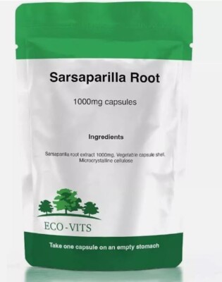 Sarsaparilla Wurzel 1000mg Kapseln - Natürliche Entgiftung & Unterstützung der Hautgesundheit