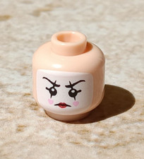 LEGO Cabeza de Luz MIME Niña Niño Payaso Maquillaje Blanco Rojo Lápiz Labial Corazones mejillas