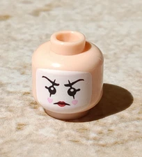 LEGO Light Head MIME Girl Boy Clown Makeup White Red Lipstick Hearts cheeks