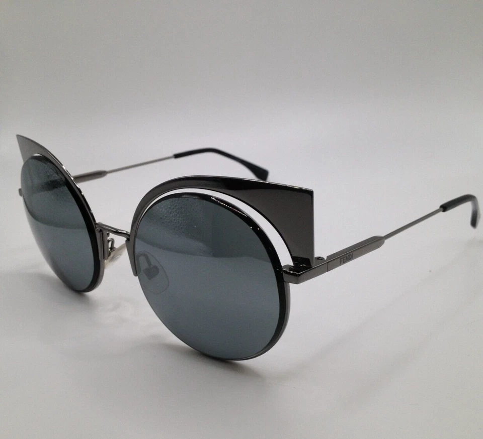 Gafas de sol Fendi FF 0177/S KJ1T4 Gunmetal redondo gato metal marco 55-18-140 *SD Foto 2 de 4