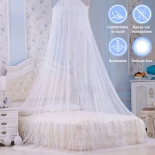 Mosquito Net, Canopy Dome Fly Insect Protect, Single Queen Size Bed Mesh Curtain
