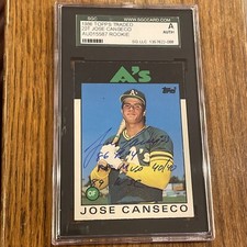 Jose Canseco Signed Autograph 1986 Topps Traded RC Rookie SGC  5 Inscriptions!