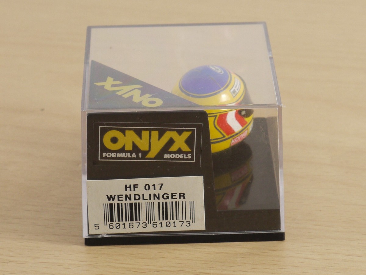 Casque F1 Pilote Karl Wendlinger ONYX 1/12 - Modèle HF017, Jaune, Occasion Excellent État