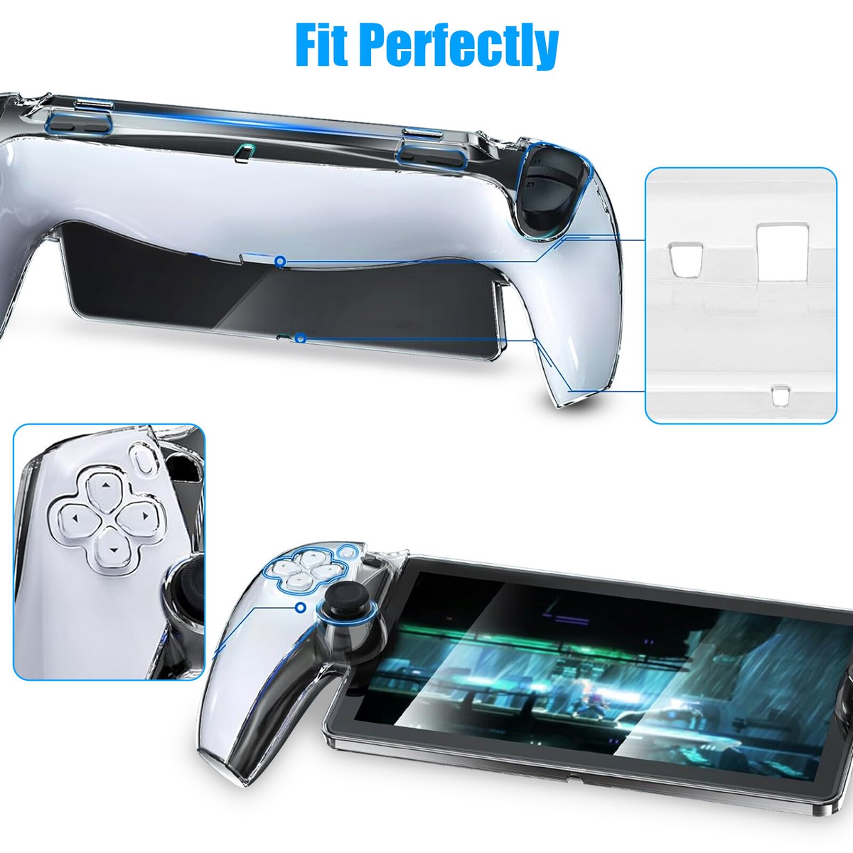 QINOUK Custodia per Sony PlayStation Portal, [Antiurto] Custodia