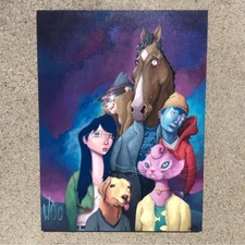 Original Adam Augustyn Bojack Horseman Acrylic on Panel Painting Zoes & Zeldas