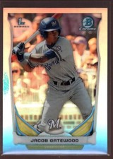 JACOB GATEWOOD MILWAUKEE BREWERS ROOKIE REFRACTOR RC SP 2014 BOWMAN CHROME DRAFT