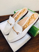 NEW Sam Edelman Women's Linnie Mule Genuine Leather-Bright White-Size 8 M US
