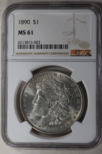 1890  1.00  NGC   MS61 Morgan Silver Dollar, Miss Liberty Head Dollar