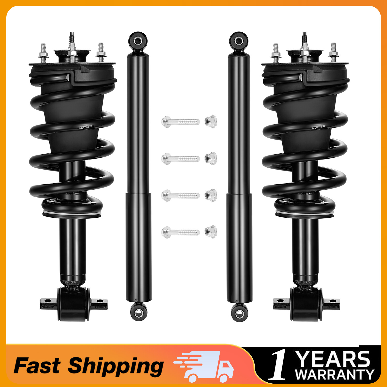 4WD Front Struts + Rear Shocks for 2014 - 2018 Chevy GMC Silverado Sierra 1500 (