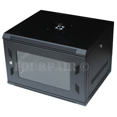 6U Wall Mount IT Server Network Cabinet Data Rack Locking Glass Door 24'' Deep