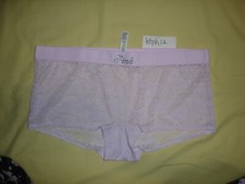 NWT New Victoria's Secret Pink Laces Bling Rhinestones Boyshorts Boxer Panties L