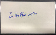 '50S/60S AUTO BASEBALL SIGNED 3X5 CARD LEE MAC PHAIL INSCRIBED W/COA JSA AVAIL