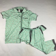 Munki Munki Sheep Print Mint Size Medium Pajamas PJ Set - Top and Bottom