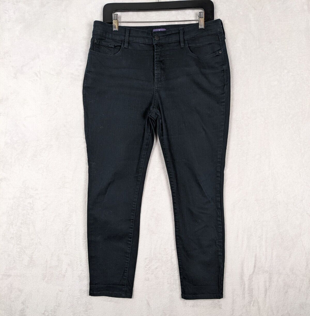 Women Size 10p Blue Denim Dark Wash Mid Rise Stretch Ankle