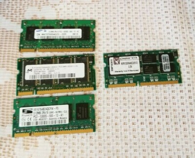 4 Pieces Of Mixed RAM For Laptop Computers See Pictures for Exact Info