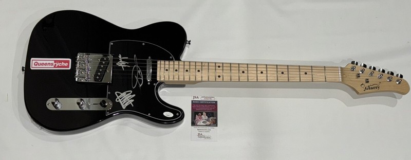 QUEENSRYCHE SIGNED ELECTRIC GUITAR GEOFF TATE WILTON JACKSON 3X JSA COA