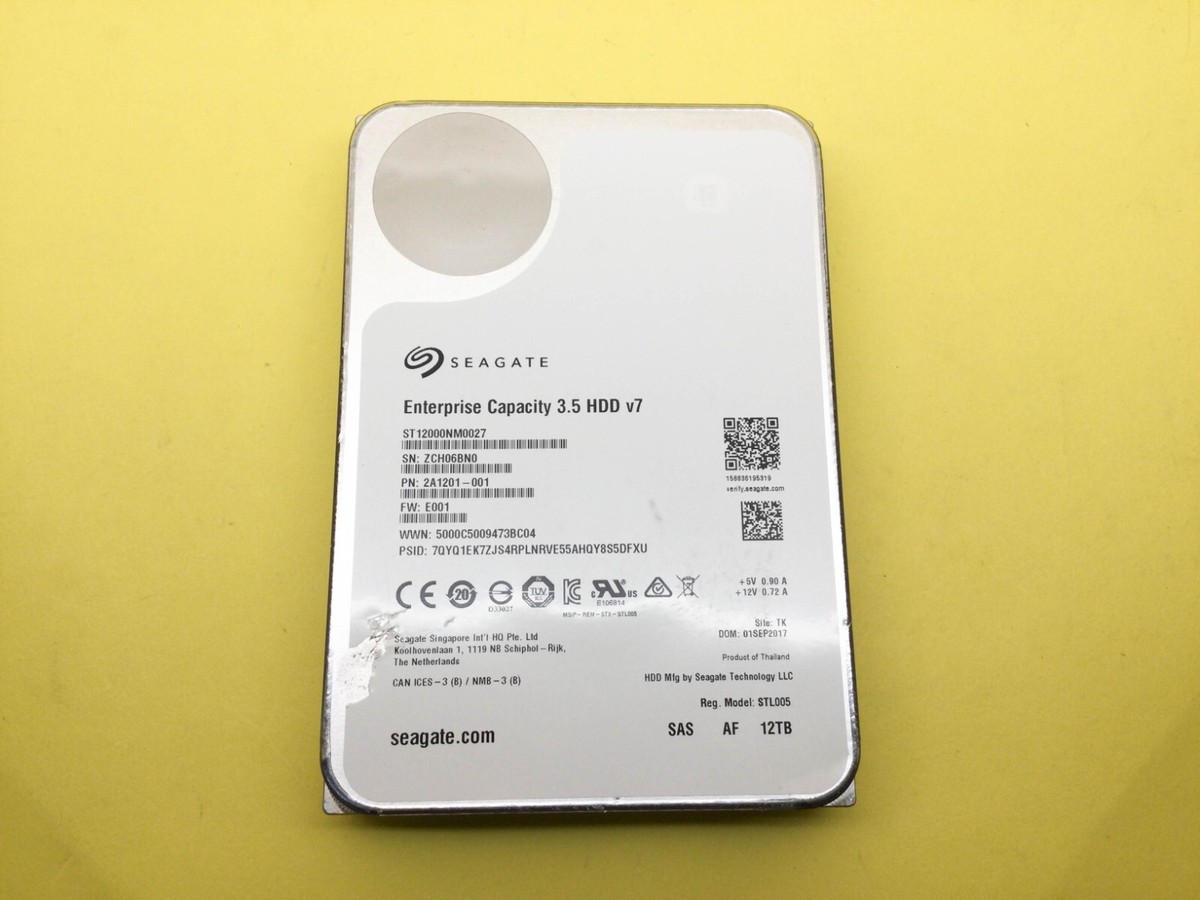 Seagate 12TB SAS X12 ST12000NM0027 3.5 12Gbps Hard Drive HDD For