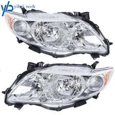 Headlamps Replacement For 2009 2010 Toyota Corolla Chrome Headlights Left+Right