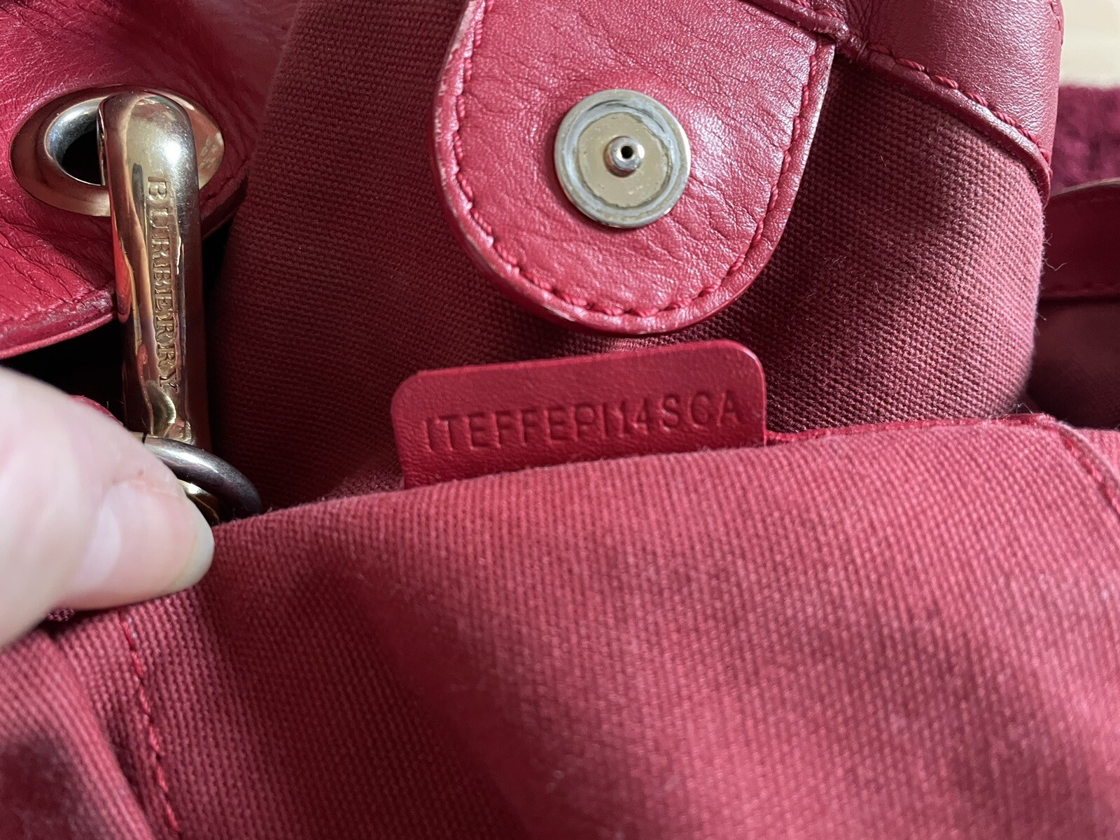 Authentic Burberry red tote bag. eBay