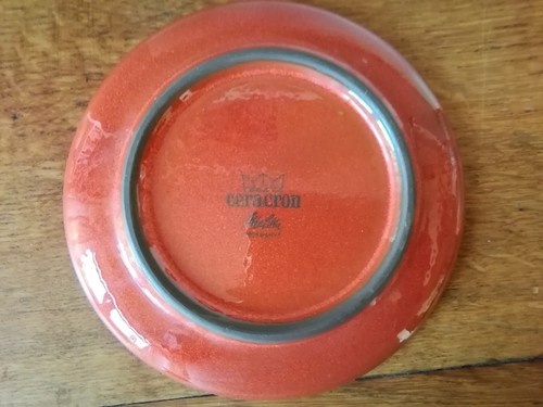 Melitta Ceracron Vintage Keramik Mittelteller Teller Kucen orange 70er 16 cm - Bild 3 von 3