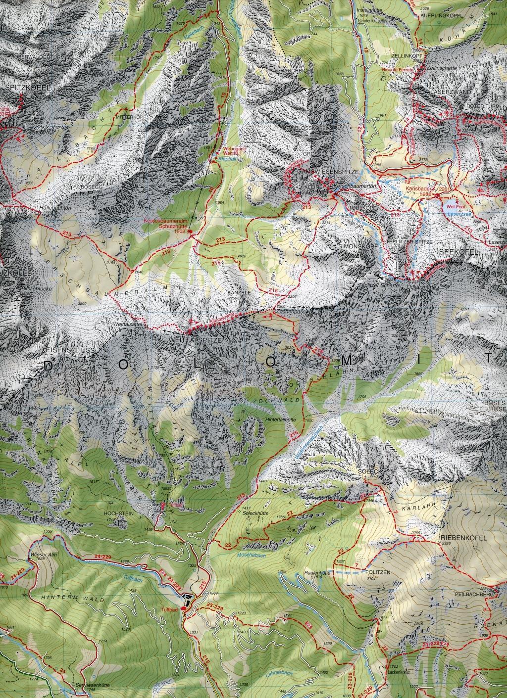 Thumbnail - Wanderkarte 72 Lienzer Dolomiten -lesachtal-obertillach-lienz 1:25000