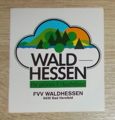 Alter Aufkleber | Sticker Waldhessen - Ihr grünes Urlaubsland - Bad Hersfeld