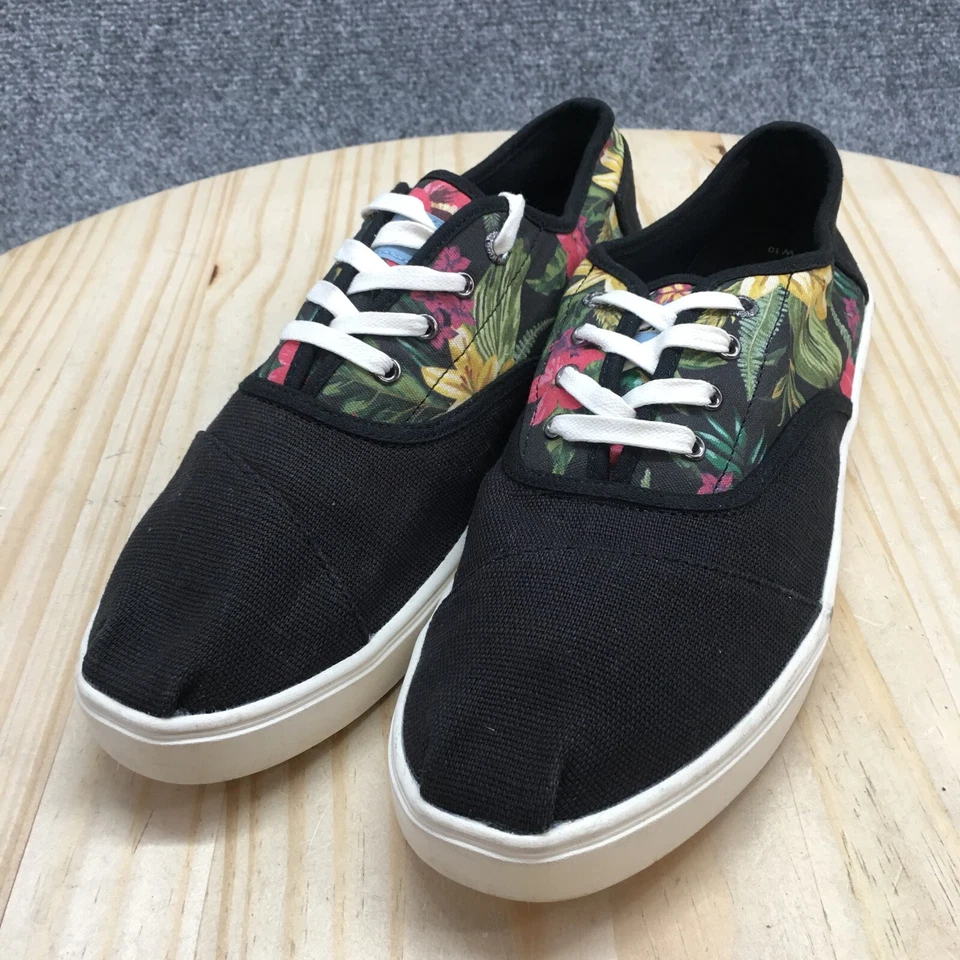 TOMS Shoes Womens 10 Cordones Casual Floral Lace Up Sneakers 10015349 Black - Image 2 of 4