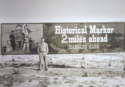 Vintage Harolds Club Casino Billboard Photo Reno NV Historical Marker 1950's 