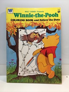 Vintage Winnie The Pooh Coloring Book And Follow The Dots Ebay