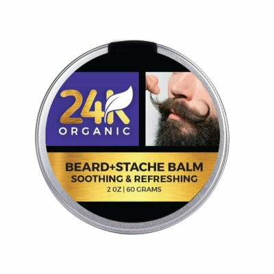 24K Organic Soothing Refreshing Beard & Stache Balm Mustache & Beard Conditioner