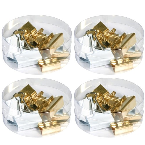 48X Pince À Tout Faire Pince Métallique Pince De Bureau Clip Pince Foldback - Afbeelding 3 van 5