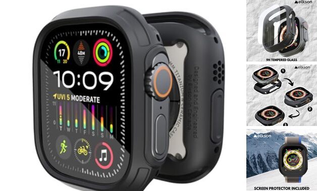 Made for Apple Watch Ultra 2 1 Bumper Case Screen Protector Kit 49mm Black