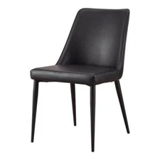 Moe's Home Collection Lula Dining Chair Black Vegan Leather-Set Of Two