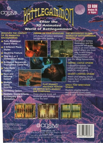 BATTLE GAMMON | Very good condition CD | Windows 95 98 XP ( 7 8 10 see listing ) - Picture 2 of 2