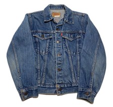 Vintage Levi  s Trucker Blue Denim Jean Jacket Size 16 H6
