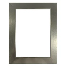 US Art Frames 1" Flat Metallic Silver MDF, Picture Poster Frame, Custom-B