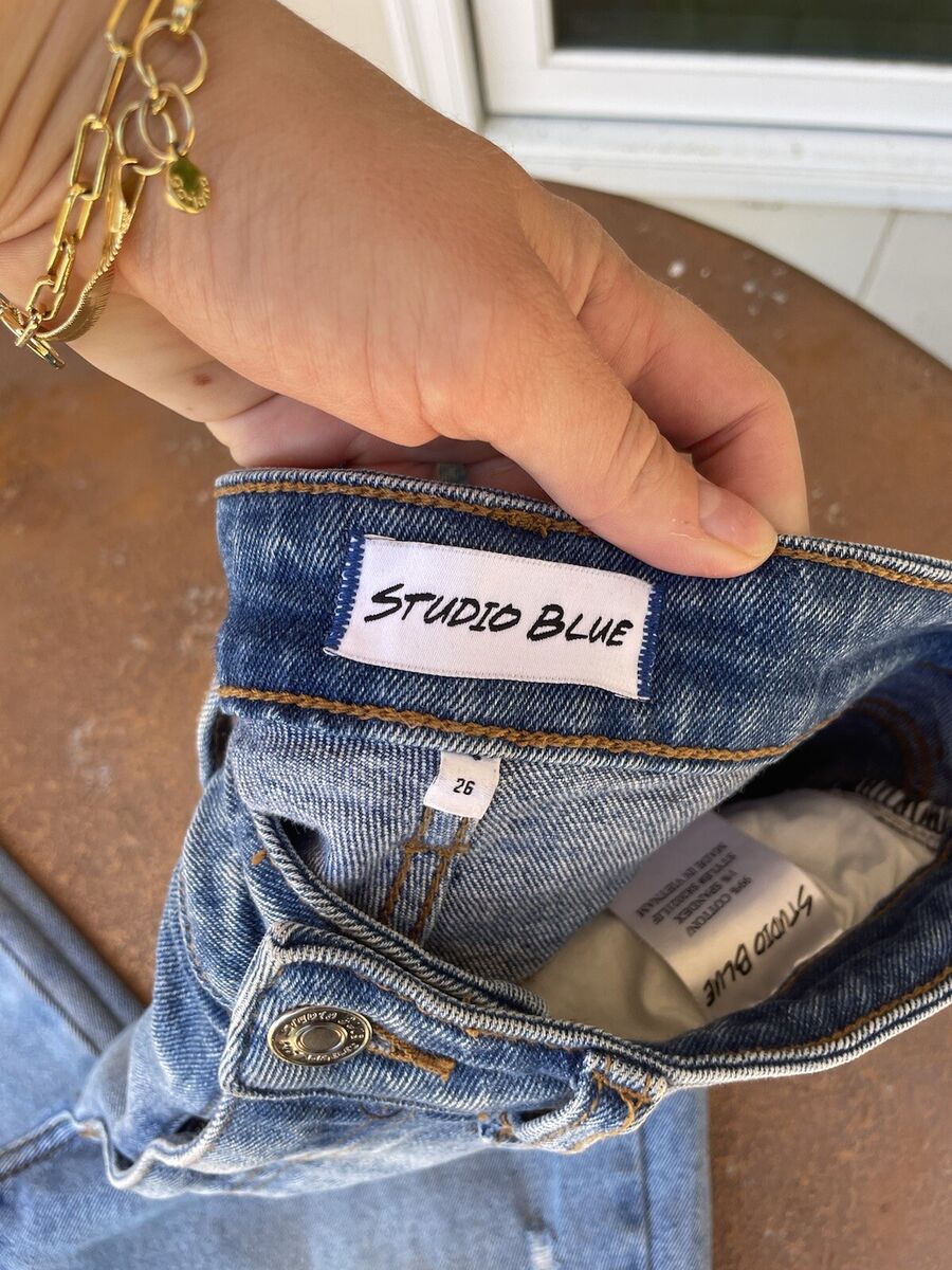 Studio Blue Skinny Jeans Womens 26 Distressed Stretch Blue Studio Blue Skinny Jeans Womens 26 Distressed Stretch Blue