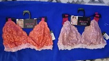 2-pk New No Boundaries Lace Bralette Size XL Orange  Pink Adjustable Fit