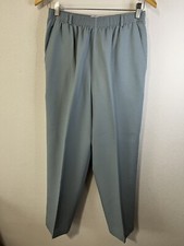 Vintage Koret Women's Size 10 Pull On Pants Light Blue Polyester Elastic Waist