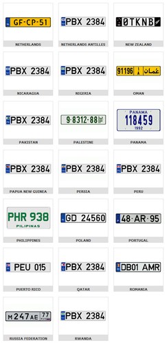 1:10 Scale RC CAR International Mini Plastic Number License Plates Pair Touring - Picture 10 of 13